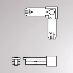 Volare hjørnekontakt 2-fase skinne, 90°, hvit