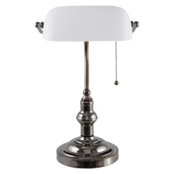 5100W skrivebordslampe med hvit glasskjerm