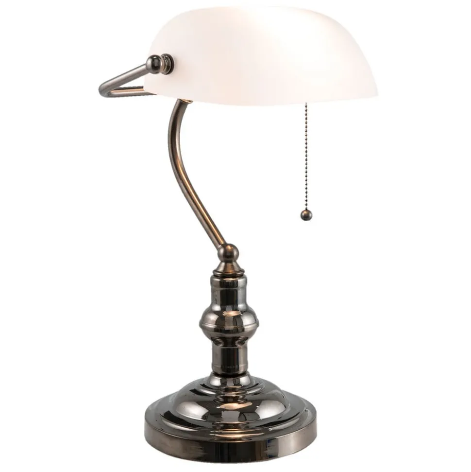 5100W skrivebordslampe med hvit glasskjerm