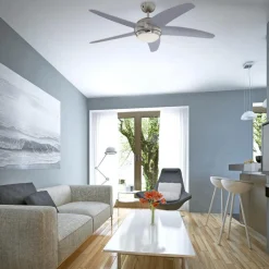 Westinghouse Bendan vifte med lys, sølv