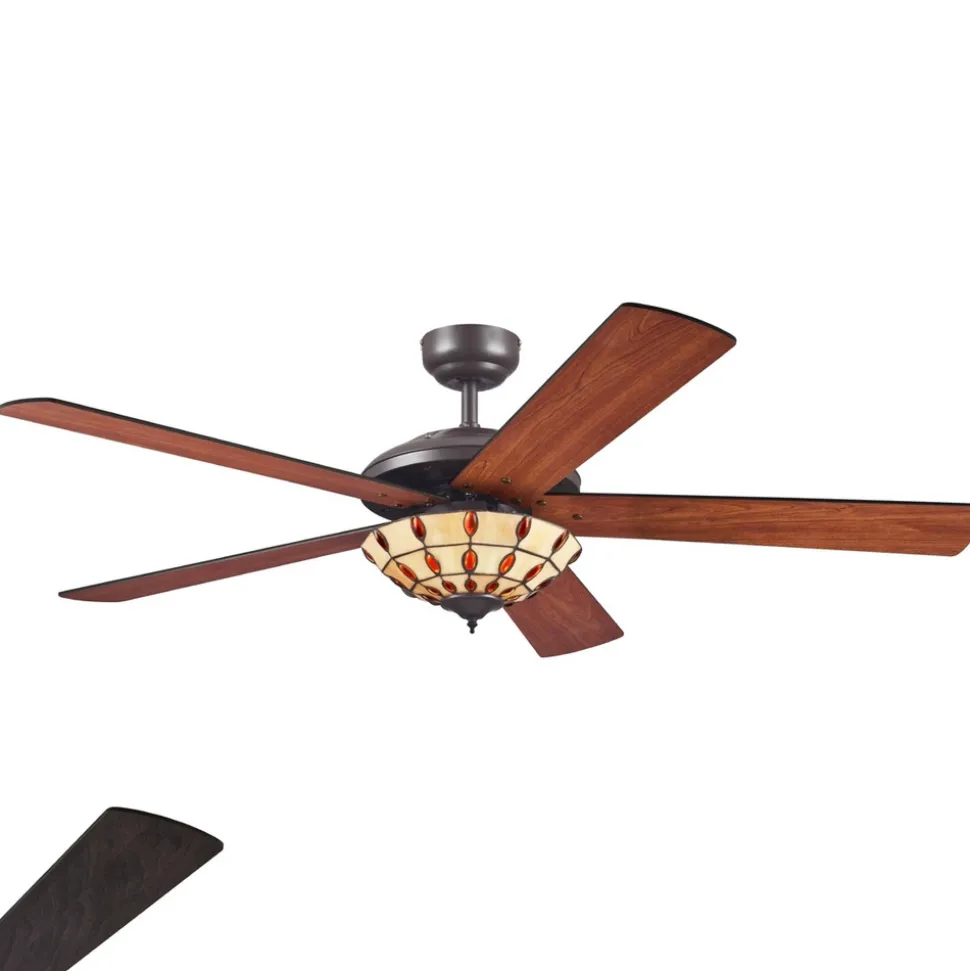 Westinghouse Comet T - Vifte med Tiffany-glass