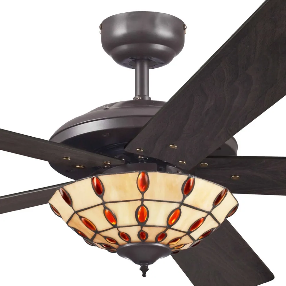 Westinghouse Comet T - Vifte med Tiffany-glass