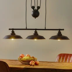 Westinghouse hengelampe Iron Hill, svart, 3 lys