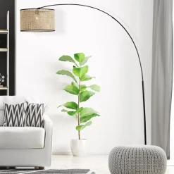 Wiley gulvlampe med bue og rotting