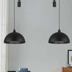 Winkworth pendellampe, svart, lengde 118 cm, metall, 2 lyskilder.