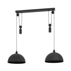 Winkworth pendellampe, svart, lengde 118 cm, metall, 2 lyskilder.