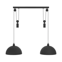 Winkworth pendellampe, svart, lengde 118 cm, metall, 2 lyskilder.