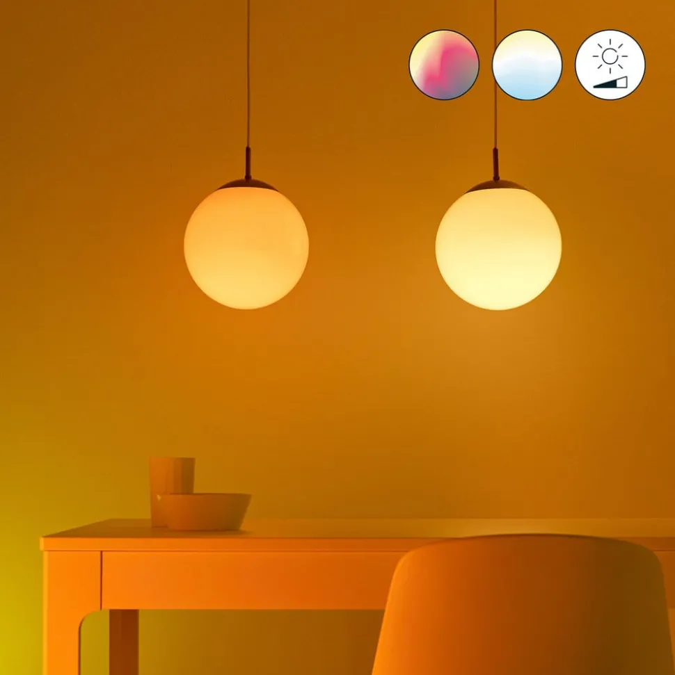 WiZ A60 LED-pære matt WiFi E27 8,5W RGBW sett med 2 stk