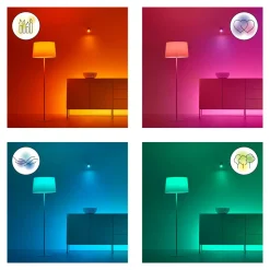 WiZ A60 LED-pære matt WiFi E27 8,5W RGBW sett med 2 stk