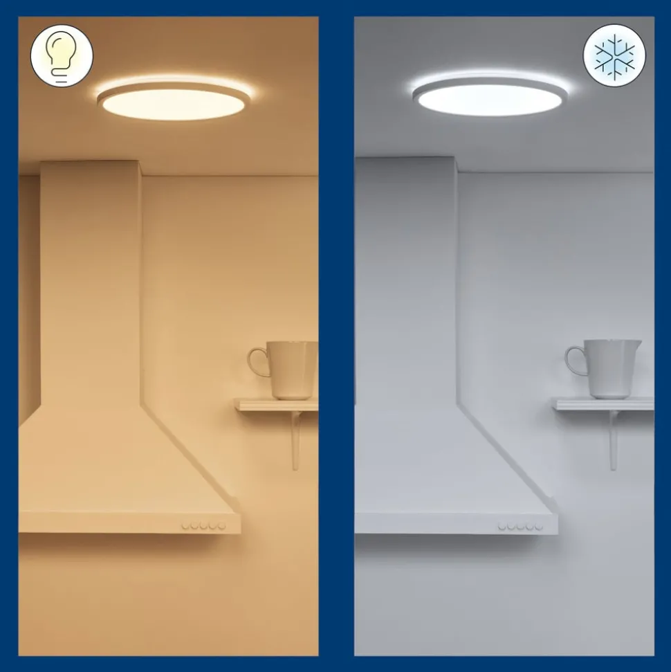 WiZ SuperSlim LED-taklampe CCT Ø29cm hvit