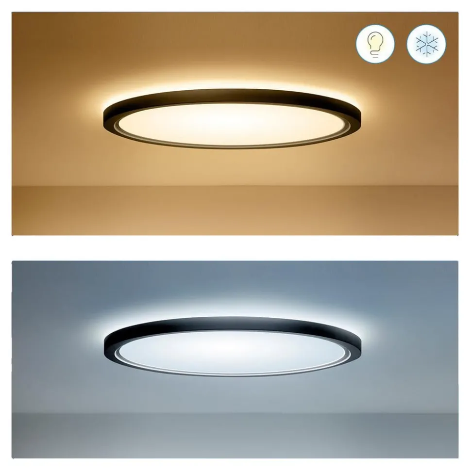 WiZ SuperSlim LED-taklampe RGBW Ø42cm svart