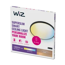 WiZ SuperSlim LED-taklampe CCT Ø55cm svart