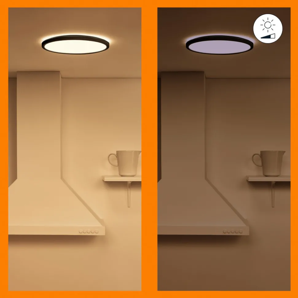 WiZ SuperSlim LED-taklampe CCT Ø55cm svart