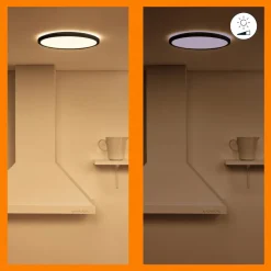 WiZ SuperSlim LED-taklampe CCT Ø55cm svart