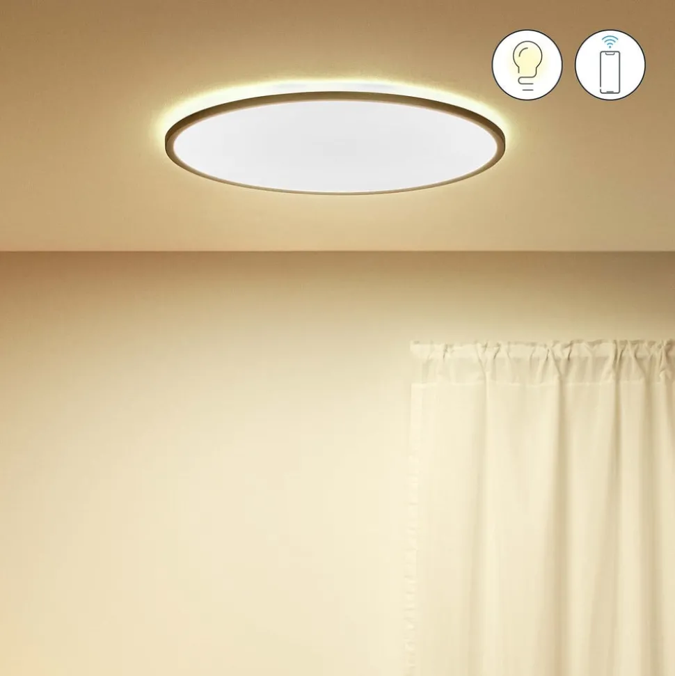 WiZ SuperSlim LED-taklampe CCT Ø55cm svart