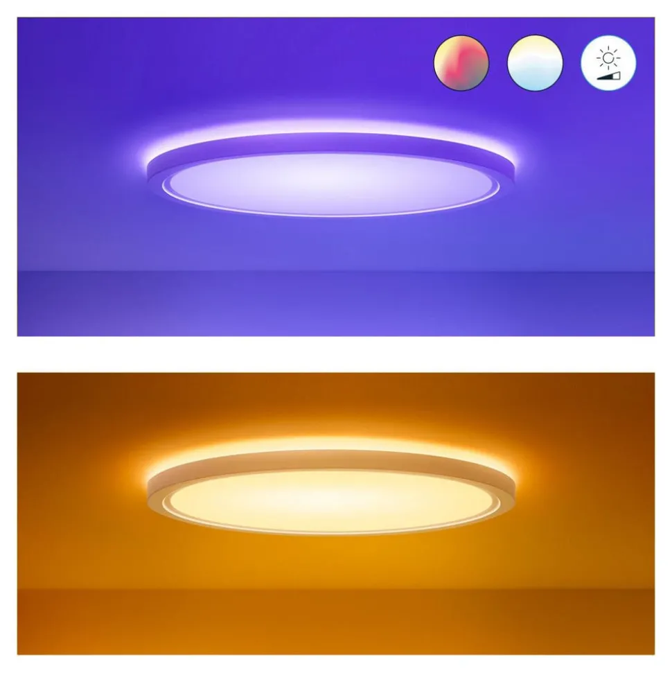 WiZ SuperSlim LED-taklampe RGBW Ø42cm hvit