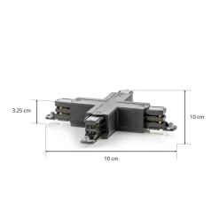 X-kontakt 3-faset strømskinne Noa, svart