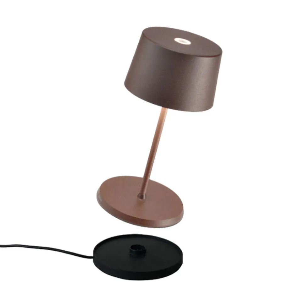 Zafferano Olivia mini 3K bordlampe i corten