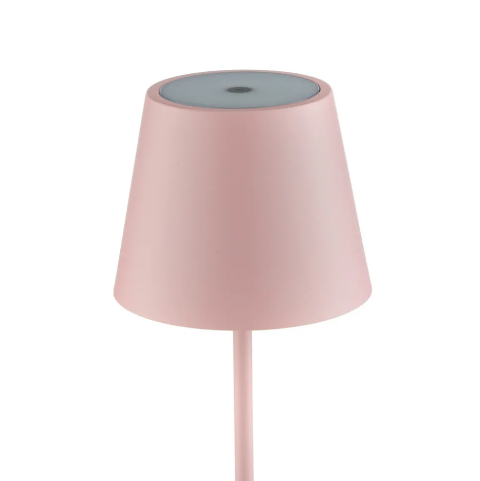 Zafferano Poldina LED-bordlampe, oppladbart batteri, matt, rosa