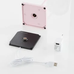 Zafferano Poldina LED-bordlampe, oppladbart batteri, matt, rosa