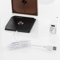 Zafferano Poldina LED-bordlampe med oppladbart batteri, matt, brun