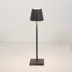 Zafferano Poldina mikro oppladbar lampe, IP65 mørkegrå