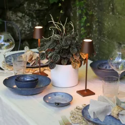 Zafferano Poldina mikro oppladbar lampe IP65 corten