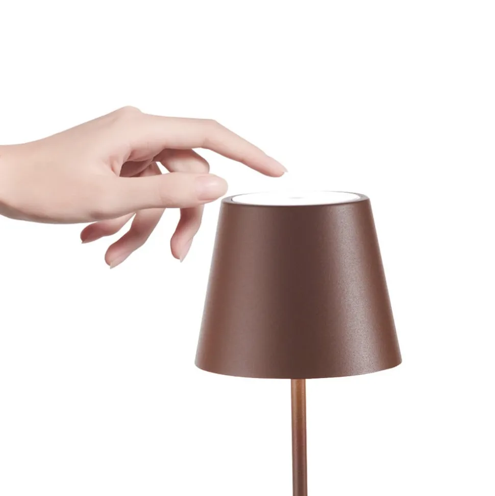 Zafferano Poldina mini bordlampe bat. IP65 corten