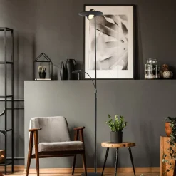 Zenith LED-gulvlampe, leselampe, CCT, metall, svart