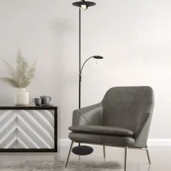 Zenith LED-gulvlampe, leselampe, CCT, metall, svart