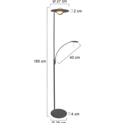 Zenith LED-gulvlampe, leselampe, CCT, metall, svart