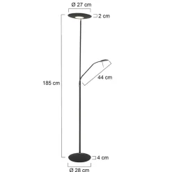 Zodiac LED-uplight med LED-leselampe, svart