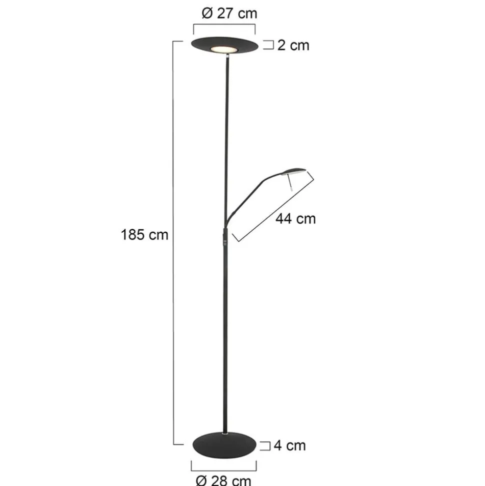Zodiac LED-uplight med LED-leselampe, svart