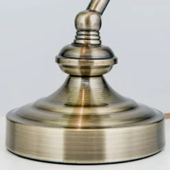 Zora - bordlampe i bankerstil, grønn glasskjerm